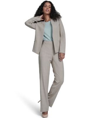 Women's Plaid Open Front Blazer