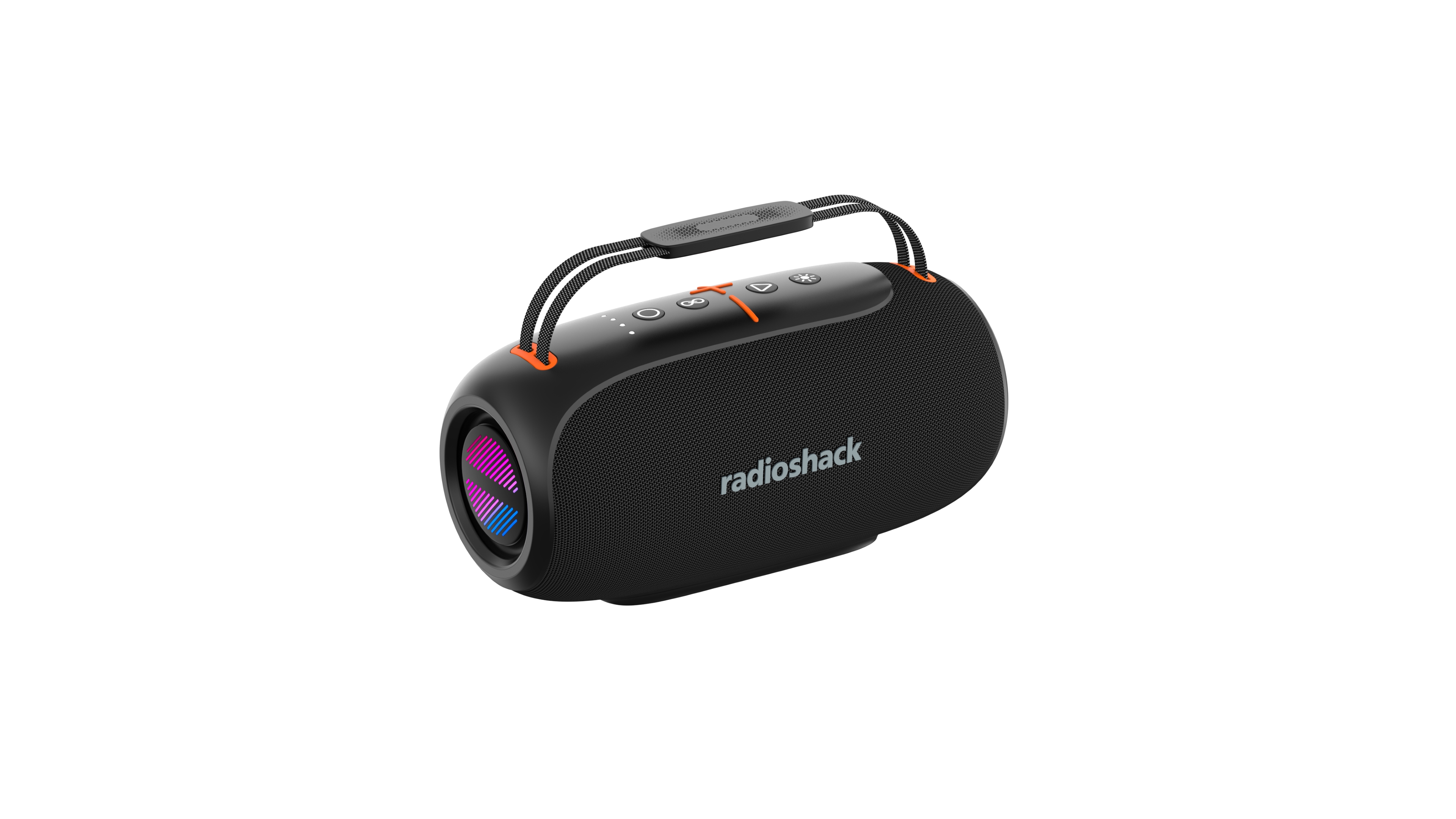 RadioShack 80W IPX5 Splashproof Powerful Portable Bluetooth Speaker Black & Orange with Tws for Pairing