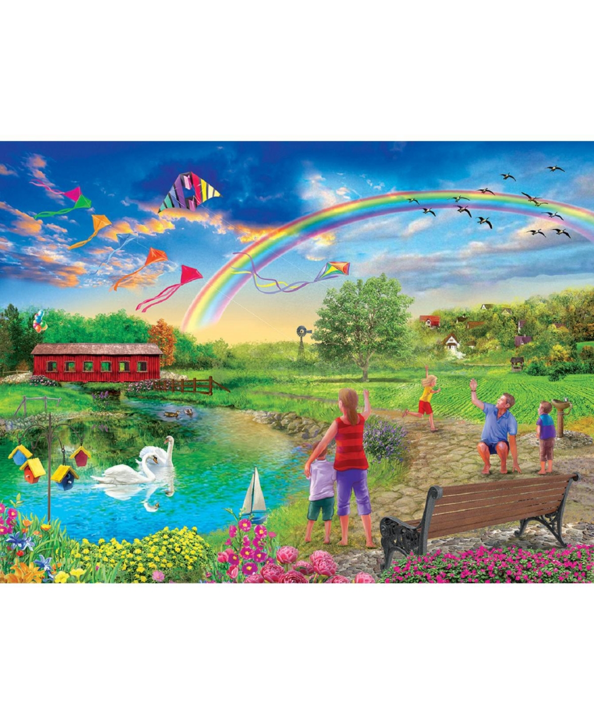 SunsOut Kite flying 1000 piece Jigsaw Puzzle for Adults