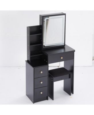 Streamdale Compact Bedside Vanity Table with LED Mirror