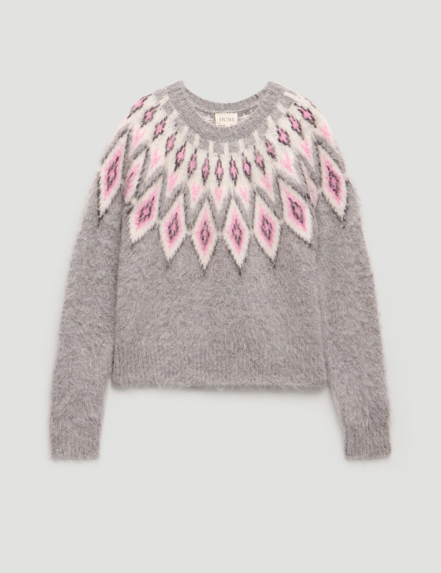 Women's Brushed Fair Isle Mohair Blend Sweater