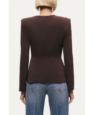 Women's Zip-Front Structured Top