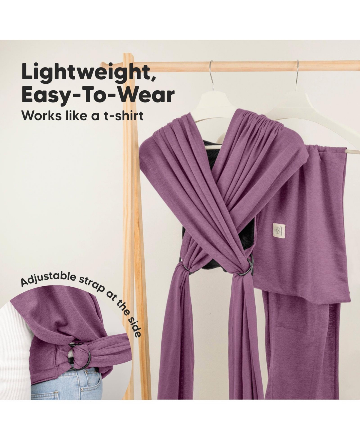 KeaBabies D-Lite Baby Wrap Carrier, Adjustable Sling, Newborn, Infant, Toddler 7-44lbs