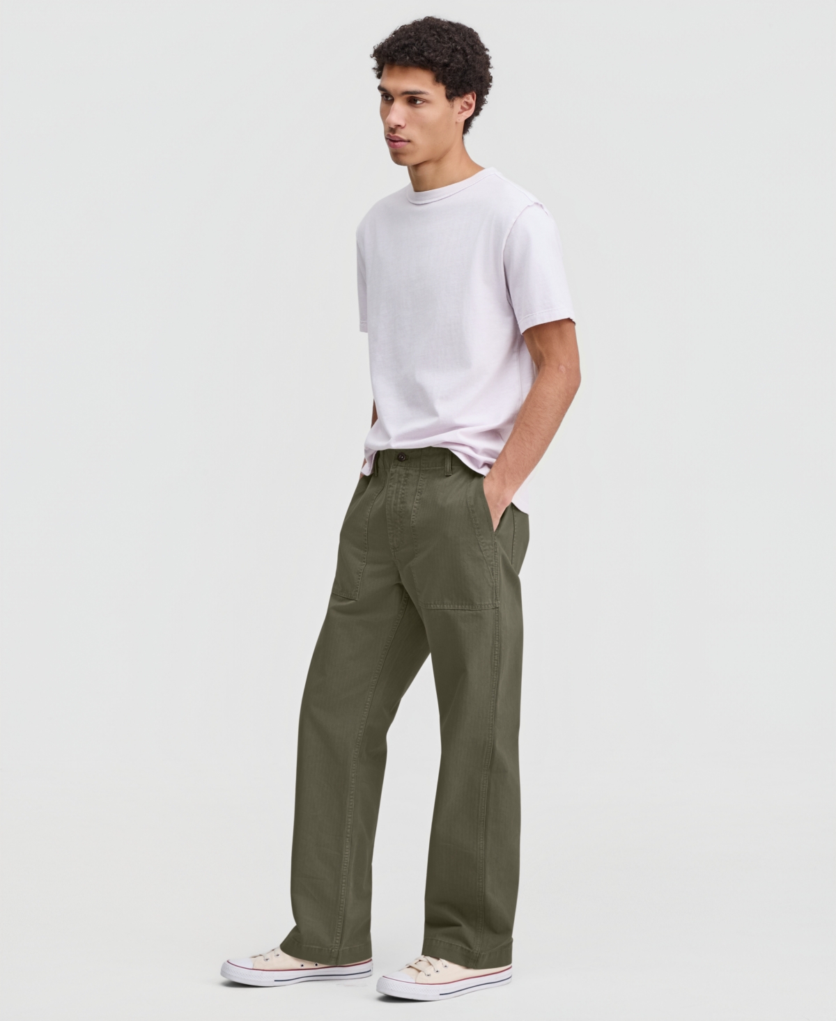 Sun + Stone Men's Cotton Tonal-Print Regular-Fit Pants, Macy's Exclusive