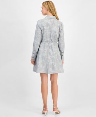 Women's Floral Stripe Shirtdress