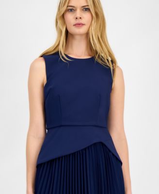 Women's Pleat-Hem Tailored Crepe Dress