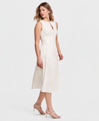 Women's Pintuck-Waist Floral Midi Dress