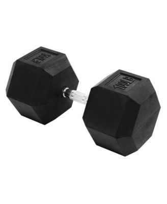 Hex Single Dumbbell Weight Training Workout Equipment, 100 lb