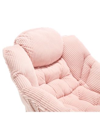 Pink Lazy Chair with Ottoman