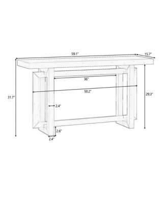 Contemporary Console Table with Wood Top, Extra Long Entryway Table for Entryway, Hallway, Living Room, Foyer, Corridor