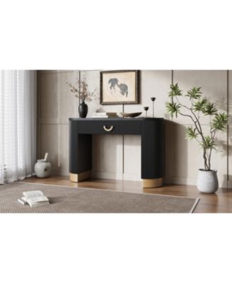Ribbed Console Table with Drawer