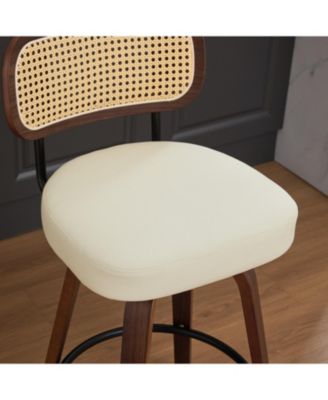 Rattan Counter Height Swivel Bar Stools (Set of 2)