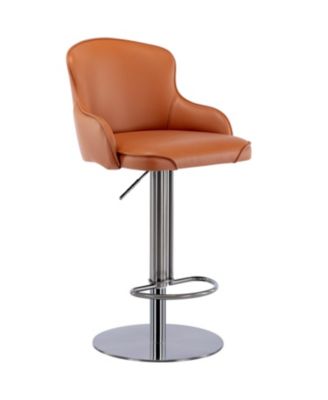    Titanium Leather Bar Stool