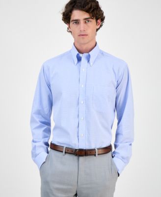 Men's Regular Fit Mini Gingham Dress Shirt, Created for Macy's