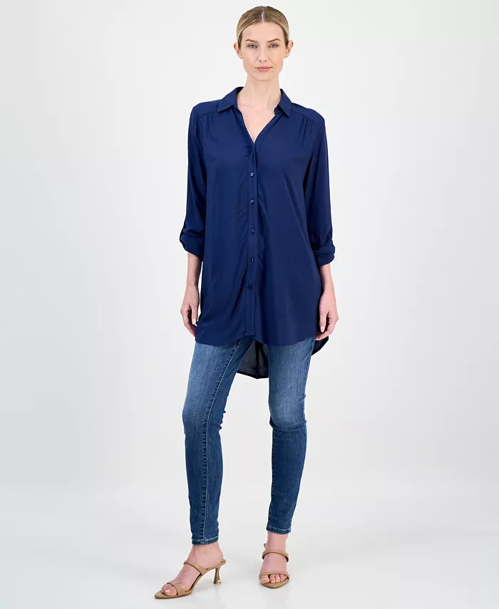 Women's Roll-Tab Button-Down Tunic - thumbnail 7