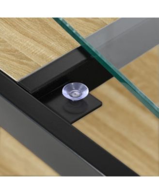 Modern Glass & Wood Coffee Table