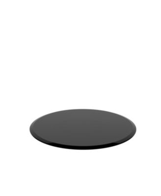 24" Round Black Tempered Glass Table Top - 1/2" Thick