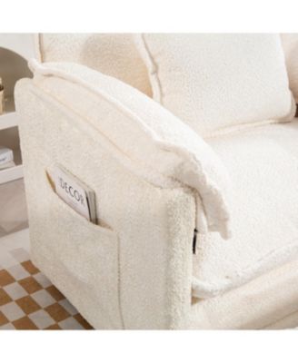 Oversized Boucle Sofa Bed with Ottoman