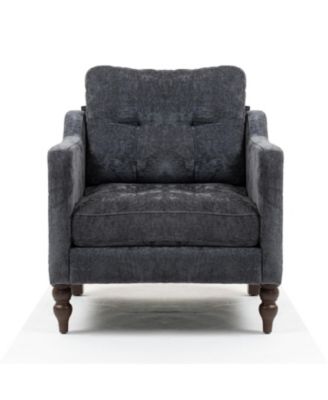 Accent Chenille Chair w/ USB Ergonomic Back Storage