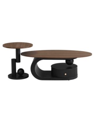 Nesting Coffee Table Set of 2 Black
