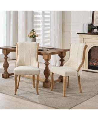Snow Velvet Dining Chairs, Beige, Set of 2