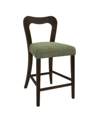 Streamdale Counter Stool Without Arm(dark brown+green) Set of 2