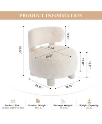  Fur Fabric Accent Chair