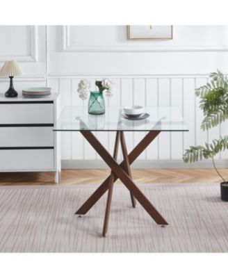 Modern Glass Top Dining Table