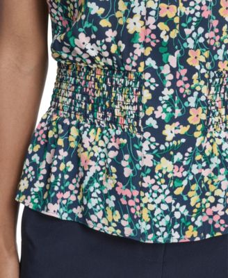 Women's Floral Smocked Peplum Top