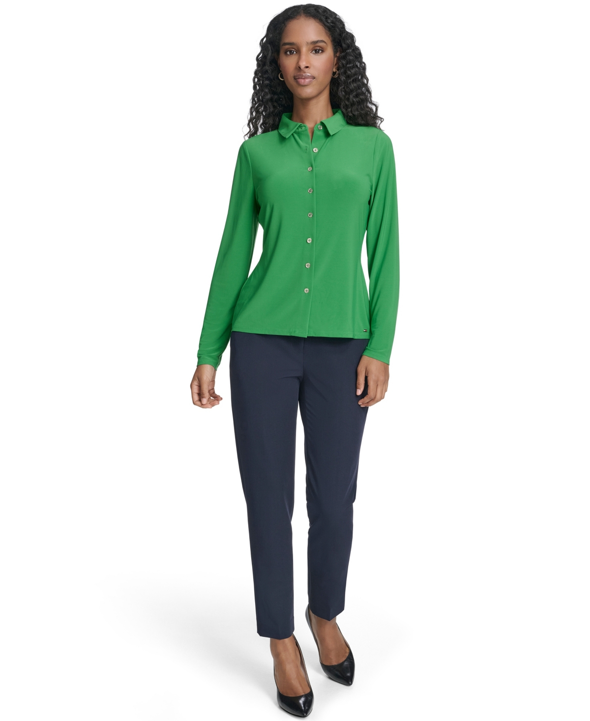 Tommy Hilfiger Women's Long-Sleeve Collared Shirt