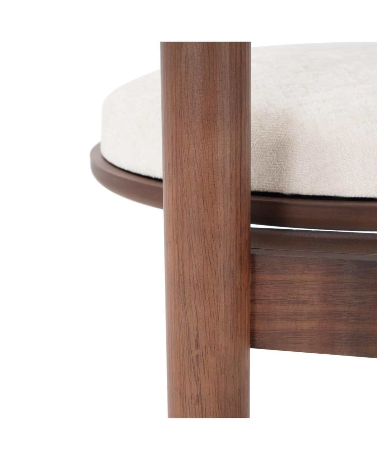 Streamdale Furniture Polyester Beige Fabric Dining Chair with wooden frame (Set of 2)-Natural