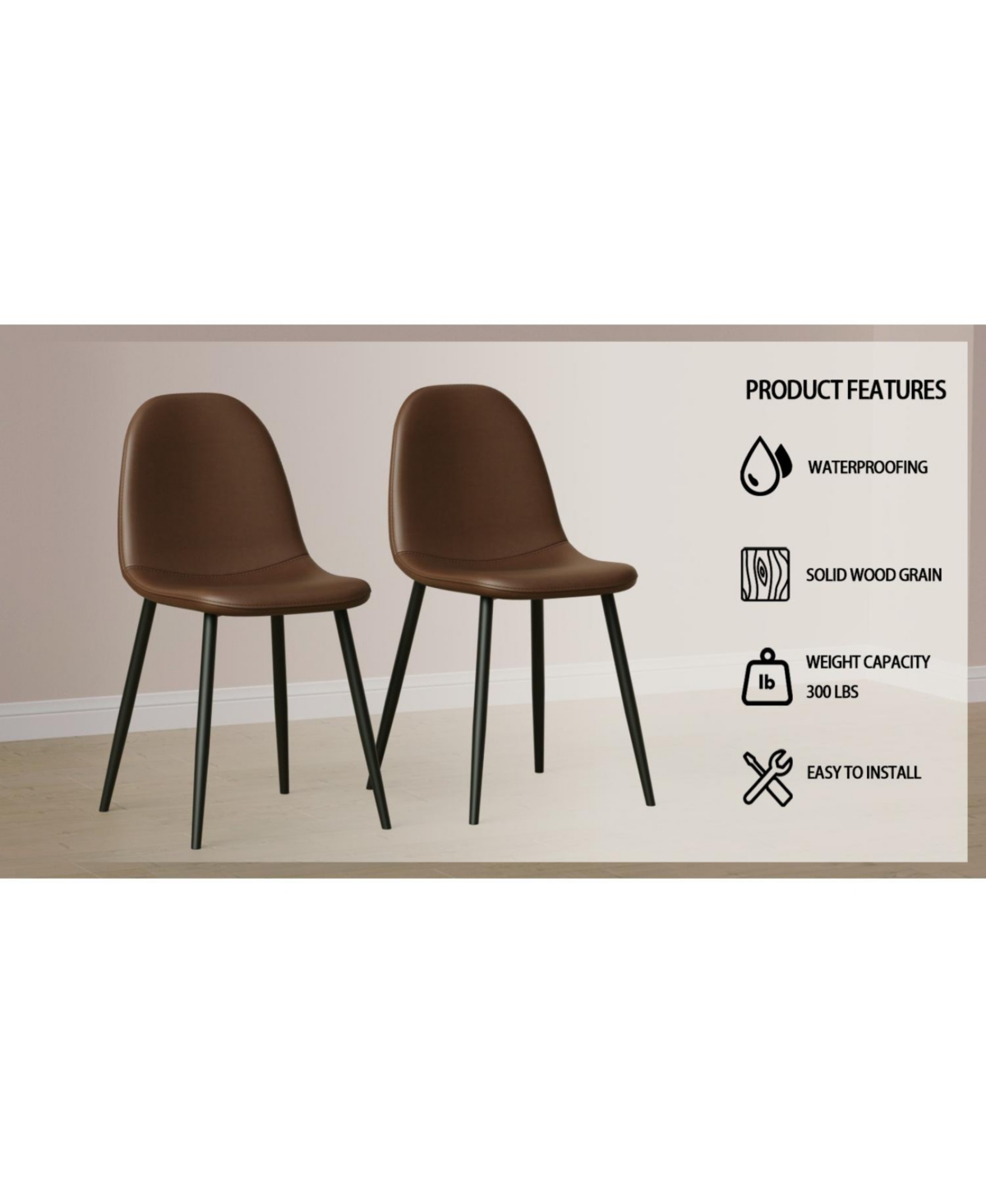 Streamdale Furniture Saddle Leather Dining Chairs (Set of 4)
