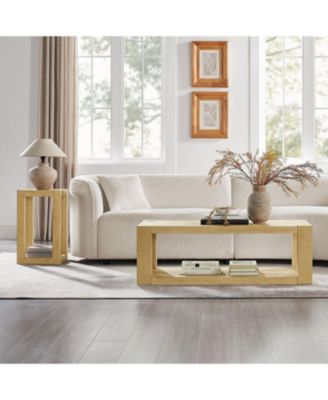 + 2-Piece Set + Wood + Modern 2-Tier Design + Coffee Table