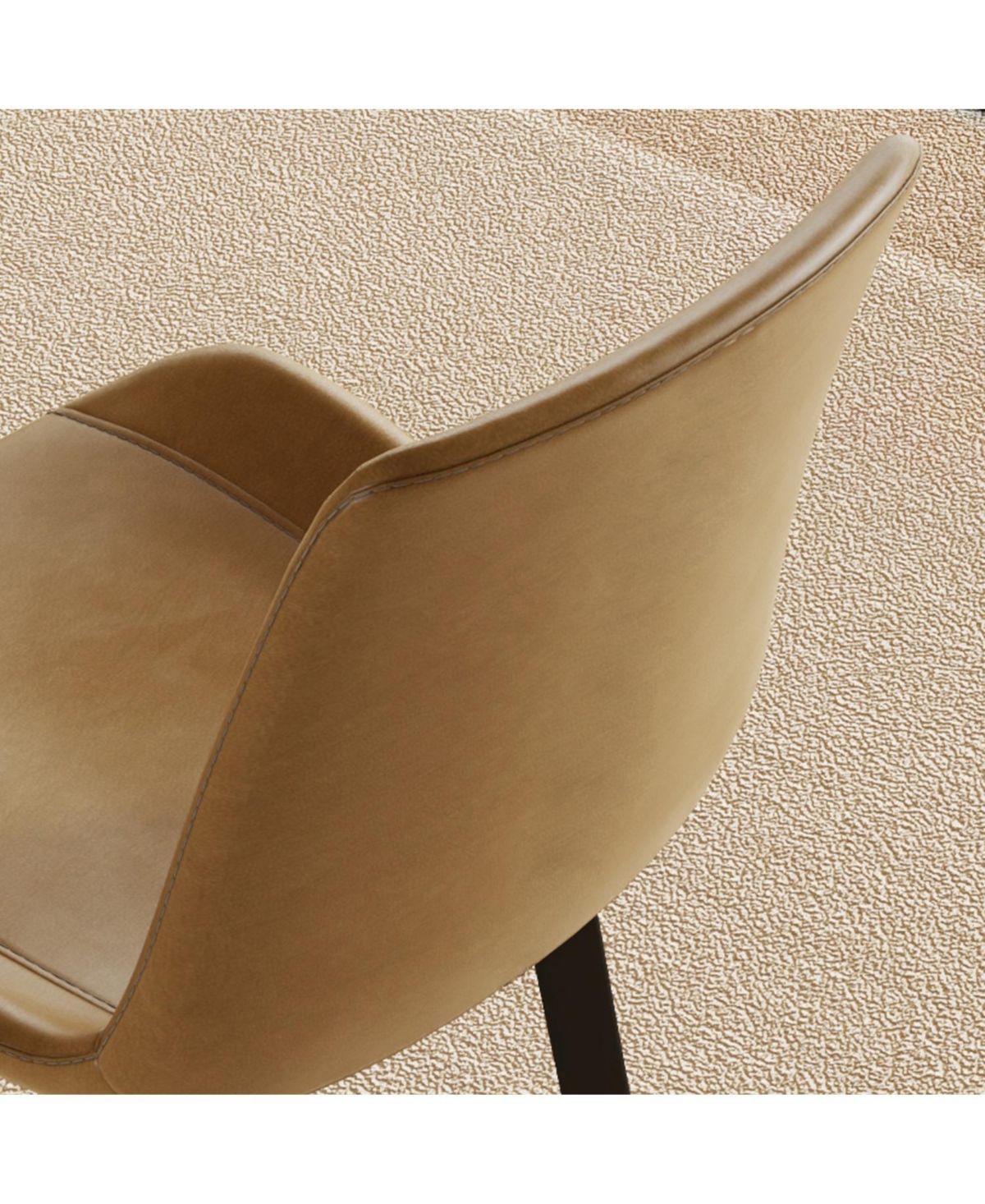 Streamdale Furniture Pu Leather Dining Chairs, Carbon Steel Legs, Brown (Set of 4)