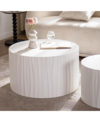 Nesting Coffee Table Set - Round Wood Modern Accent Tables