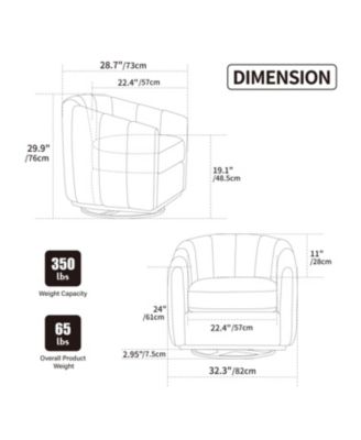  Chenille Swivel Barrel Chair, Tufted Pumpkin Armchair