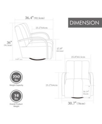 30.7" Swivel Accent Chair - Channel Tufted, Wood Armrests - Beige