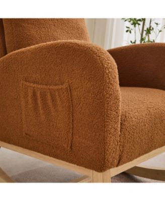 Sherpa Glider Rocking Chair - Nursery/Living Room - Caramel