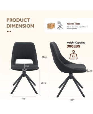 Swivel Dining Chairs Set of 2, Gold Mesh Leather, High Back