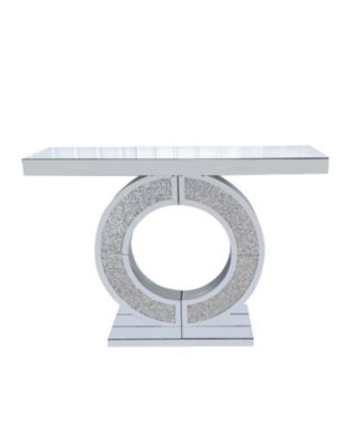 Crystal O-Shaped Mirror Console Table