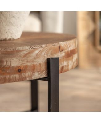 Modern Retro Round Coffee Table - Black Cross Legs