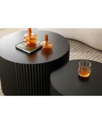Nesting Table Set of 2, MDF Coffee Table set for Living Room/Leisure Area,Black