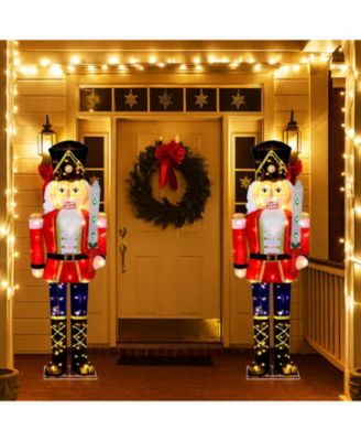 5 FT Lighted Nutcracker Soldier Outdoor Christmas Decoration with Glitter Sword
