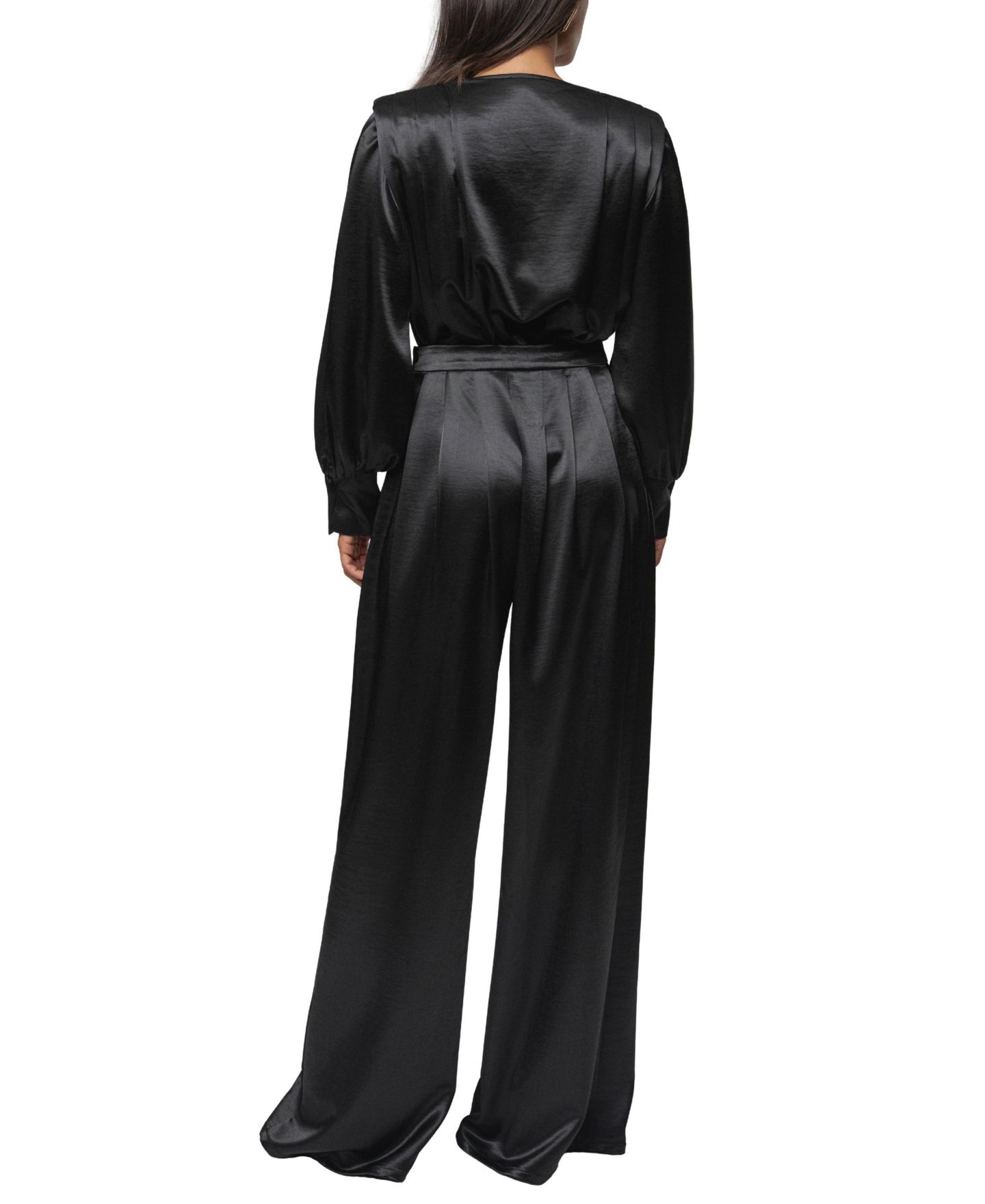 Женские брюки JLUXLABEL Satin Bliss Pleated Pant, цвет: Чёрный — фото 6