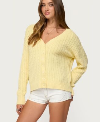 Womens Francine Oversized V Neck Cardigan