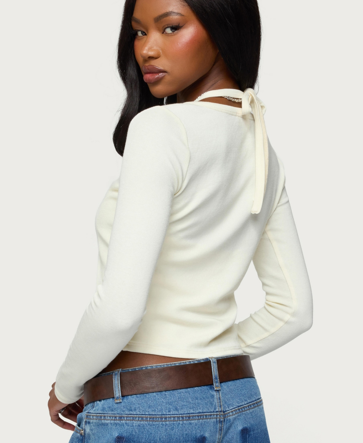 Edikted Womens Cardigan & Halter Two Piece Knit Top