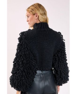 Women's High Neck Cropped Sweater