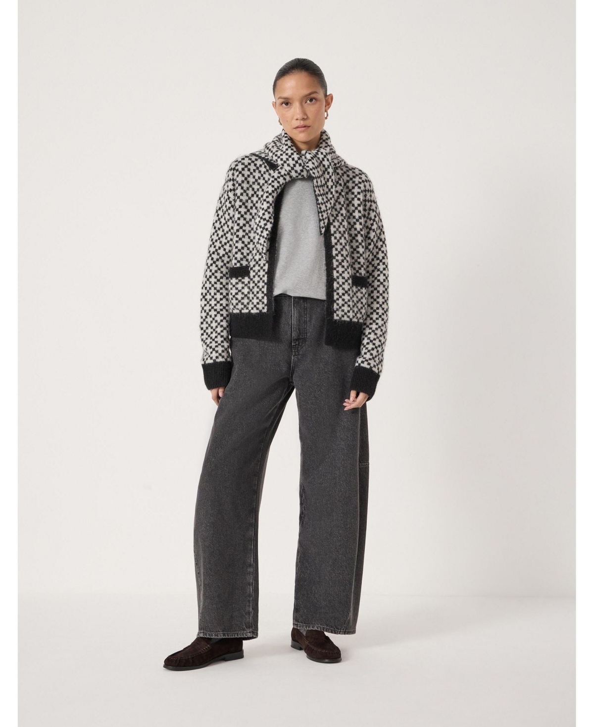 Hush Women's Jacquard Wool Edge To Cardigan