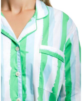 Women's Organic Cotton Poplin Button Down Pajama Night Shirt