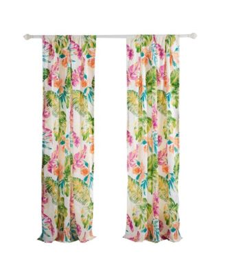 Tropics Window Panel Pair - 42x84", Coral